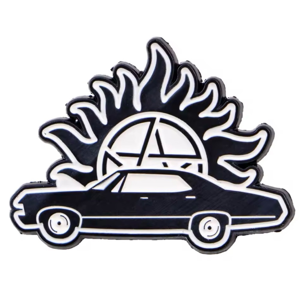 Black and White Supernatural TV Show Enamel Pin